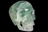 Realistic, Carved Green Fluorite Skull - Fluorescent! #150861-1